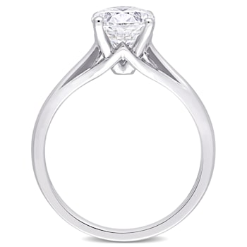 2 CT DEW Moissanite Solitaire Engagement Ring in 10K White Gold
