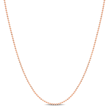 1MM Ball Chain Necklace in Rose Plated Sterling Silver