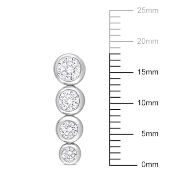 2 3/4 CT TGW Cubic Zirconia Graduated Earrings in Sterling Silver