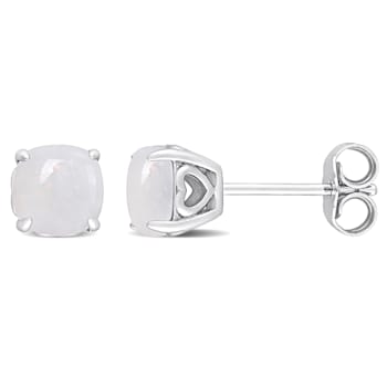 1 1/3 CT TGW Opal Stud Earrings in Sterling Silver
