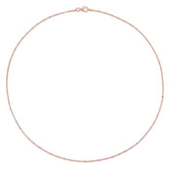 Fancy Curb Link Necklace in Rose Plated Sterling Silver