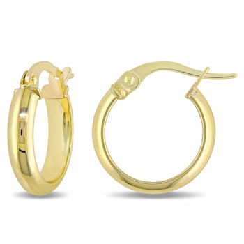 Hoop Earrings in Polished Italian 10k  Gold