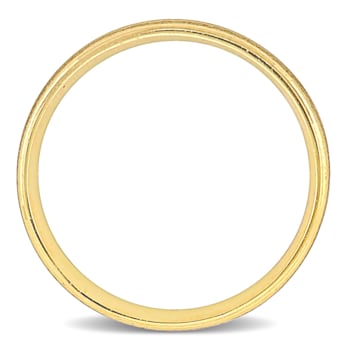 Men's 6mm Double Row Textured Wedding Band in 14K Yellow Gold