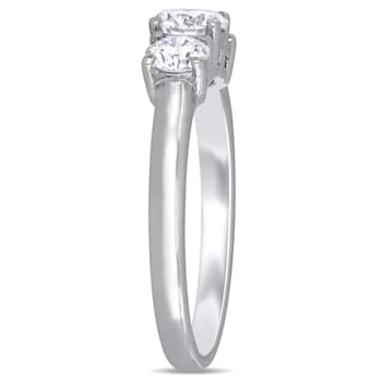 1 CT TGW Lab Grown Diamond 3-Stone Engagement Ring in 14K White Gold