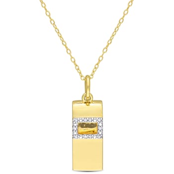 Whistle Charm Diamond Accent Pendant with Chain in Yellow Plated
Sterling Silver