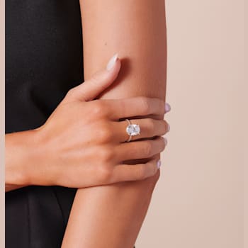4-7/8 CT DEW Created Moissanite Engagement Ring in 10K Yellow Gold