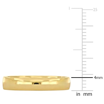 Men's 4mm Polished Finish Wedding Band in 14K Yellow Gold