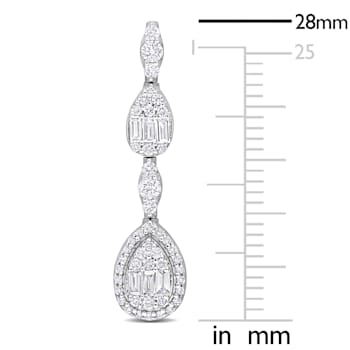 7/8 CT TW Diamond Drop Earrings in 14K White Gold