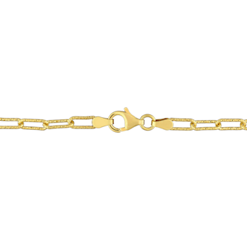 3.5MM Fancy Paperclip Chain Bracelet in 18K Yellow Gold Over Sterling Silver