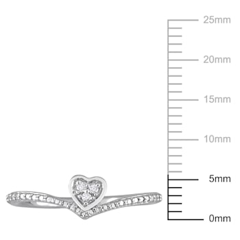 Diamond Accent Heart Promise Ring in Sterling Silver