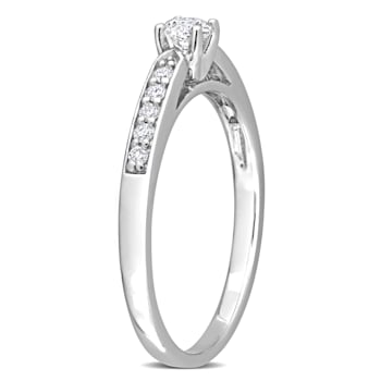 1/3 CT TW Diamond Engagement Ring in Sterling Silver