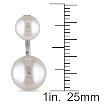 7-10.5 MM Freshwater Cultured Pearl Earrings with Jackets in Sterling Silver