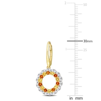 1 1/2 CT TGW Multi Gemstone Open Circle Drop Earrings in 18K Yellow Gold
Over Sterling Silver