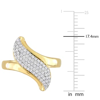 3/8ctw Diamond Ring in 18K Yellow Gold Over Sterling Silver