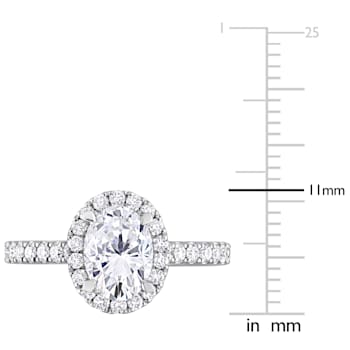 2 CT TGW Lab Grown Diamond with Tsavorite Accent Halo Engagement Ring in
14K White Gold