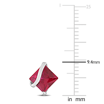 2 1/3 CT TGW Created Ruby Stud Earrings in 10K White Gold