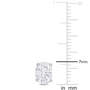 2 1/2 CT TGW Oval Created White Sapphire Stud Earrings in Sterling Silver