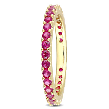 1 5/8 CT TGW Created Ruby Eternity Ring in 10K Yellow Gold