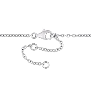 3 CT TGW Sky-Blue Topaz and White Sapphire Halo Necklace in Sterling Silver