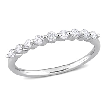 1/3 CT TGW Lab Grown Diamond Semi-Eternity Ring in Platinum Plated
Sterling Silver