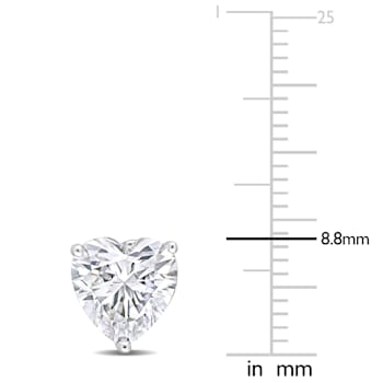 4 1/2 CT TGW Heart Created White Sapphire Stud Earrings in Sterling Silver