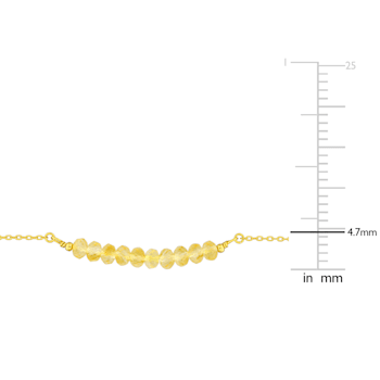 7/8 CT TGW Citrine Bead Bar Bracelet in Yellow Plated Sterling Silver