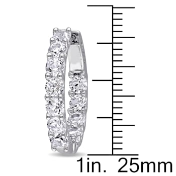 4-1/10ctw Created White Sapphire Inside-Outside Hoop Earrings in
Sterling Silver