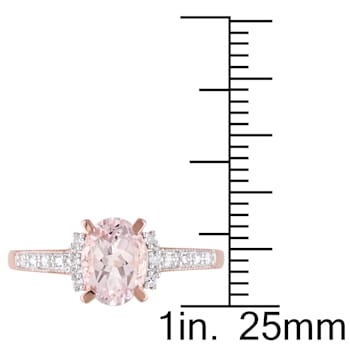 1 1/7 CT TGW Morganite and Diamond Accent Ring in 18K Rose Gold Over
Sterling Silver