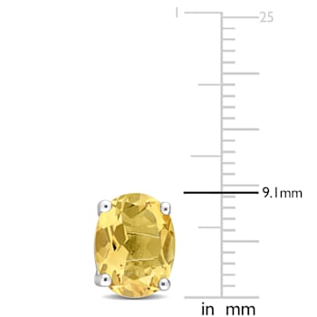 3 1/3 CT TGW Oval Citrine Stud Earrings in Sterling Silver