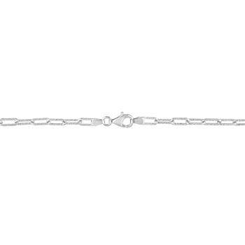 3.5MM Fancy Paperclip Chain Necklace in Sterling Silver