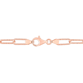 5MM Fancy Paperclip Chain Bracelet in 18K Rose Gold Over Sterling Silver