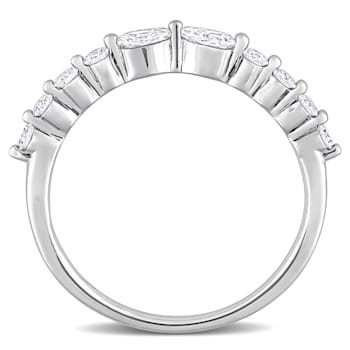 5/8 CT TGW Lab Grown Diamond Band in Platinum Plated Sterling Silver