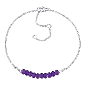 1 1/2 CT TGW Amethyst Bead Bracelet in Sterling Silver