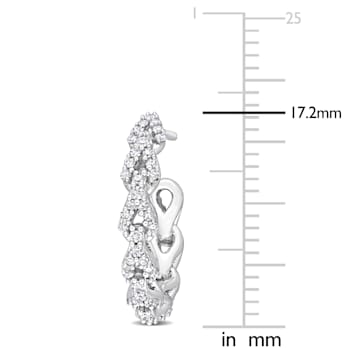 1/3 CT TW Diamond Hoop Earrings in 10k White Gold