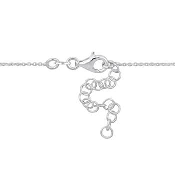Heart Charm Bracelet in 2-Tone White and Rose Plated Sterling Silver