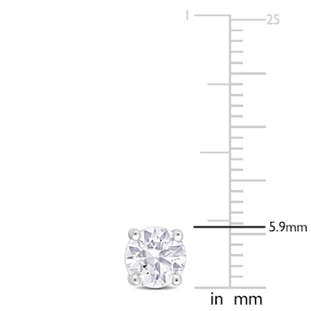 1 3/8 CT TGW Created Moissanite Stud Earrings in Sterling Silver
