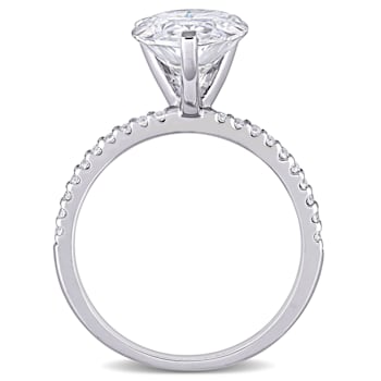 3-1/2 CT DEW Created Moissanite Engagement Ring in 10K White Gold