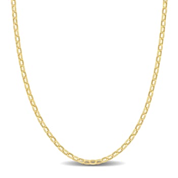 2.2mm Diamond Cut Oval Rolo Chain Necklace in 10k Yellow Gold, 20 in