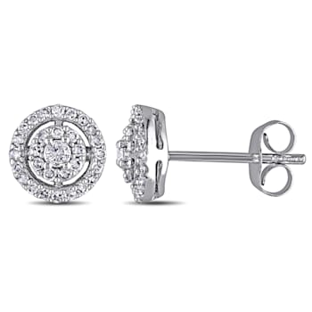 1/3 CT TW Halo Diamond Earrings in 10k White Gold