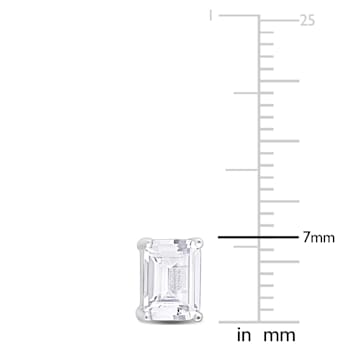3 1/5 CT TGW Octagon Created White Sapphire Stud Earrings in Sterling Silver