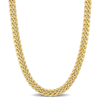 8.8mm Curb Link Chain Necklace in 10k Yellow Gold, 24 in