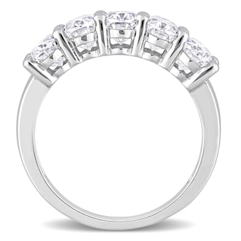2-1/2 CT DEW Created Moissanite Semi Eternity Ring in 10K White Gold