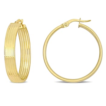 29mm 5-Row Hoop Earrings in 14k Yellow Gold
