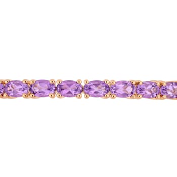 6ctw Oval-Cut Amethyst Bangle in 18K Rose Gold Over Sterling Silver