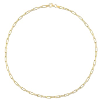 Paperclip Chain Necklace in 18k Yellow Gold Over Sterling Silver
