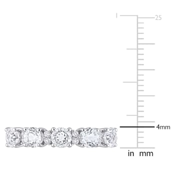 1 5/5 CTW White Topaz Anniversary Style Band Ring in Sterling Silver