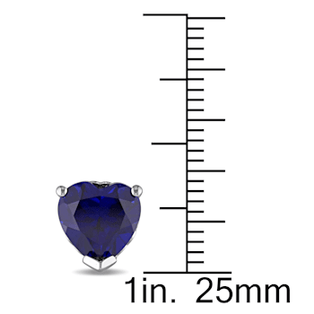 4-1/2ctw Created Blue Sapphire Stud Earrings in Sterling Silver
