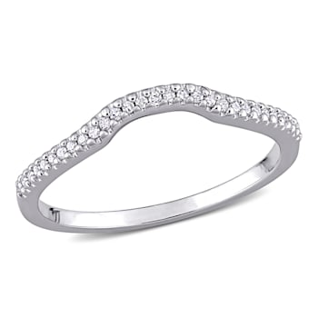 1/10 CT TW Diamond Chevron Anniversary Band in Sterling Silver