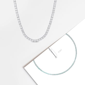 11 1/3 CT TGW Created White Sapphire Tennis Necklace in Sterling Silver