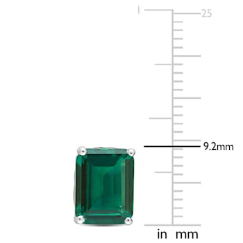 4 5/8 CT TGW Octagon Created Emerald Stud Earrings in Sterling Silver